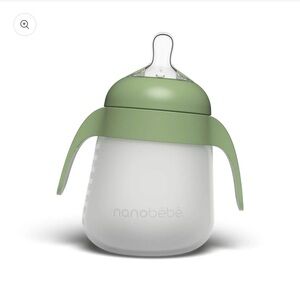NWOB Nanobebe Sage Green Flexy Bottle Quick-Click Handles - 2pk